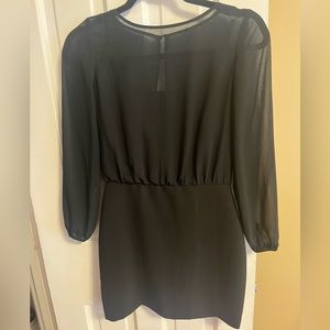 Banana Republic black long sleeved mini dress. Size 00P.